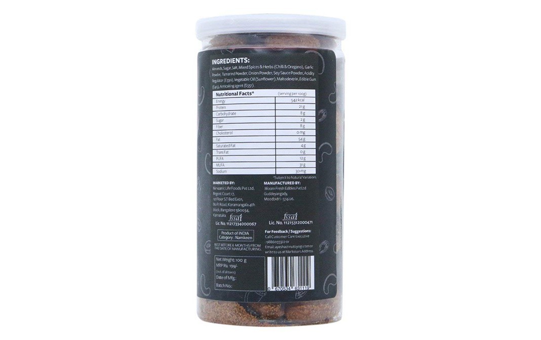Nutty Yogi Hot Peri Peri Almonds    Jar  100 grams